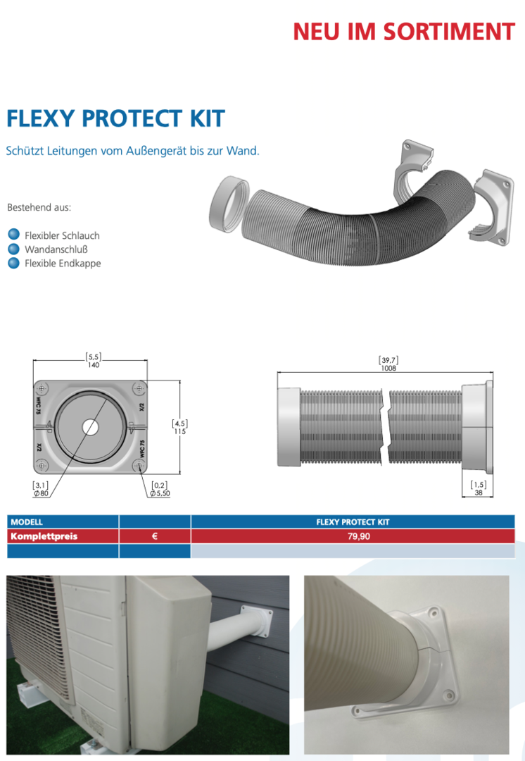 Flexy Protect Kit - Leitungsschutz vom Außengerät bis zur Hauswand