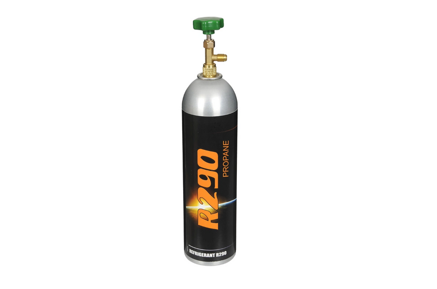 R290 Propan Kältemittel 750ml / 370g mit Ventilset – umweltfreundliches HC-Kältemittel. Ideal für Klimaanlagen, Kühltechnik & Wärmepumpen.