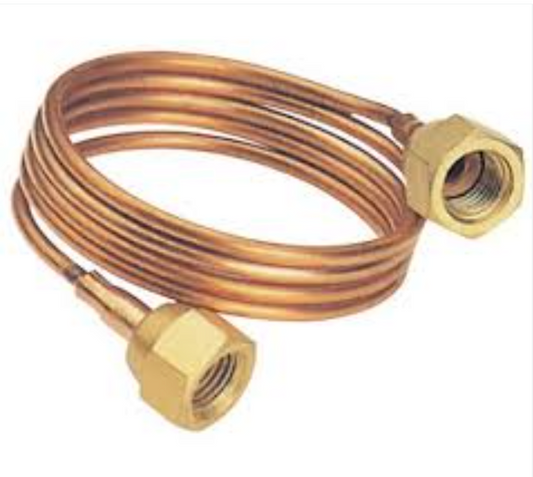 Kapillarleitung mit Überwurfmuttern – 1/4" SAE, 2,0 m, ohne Ventilöffner