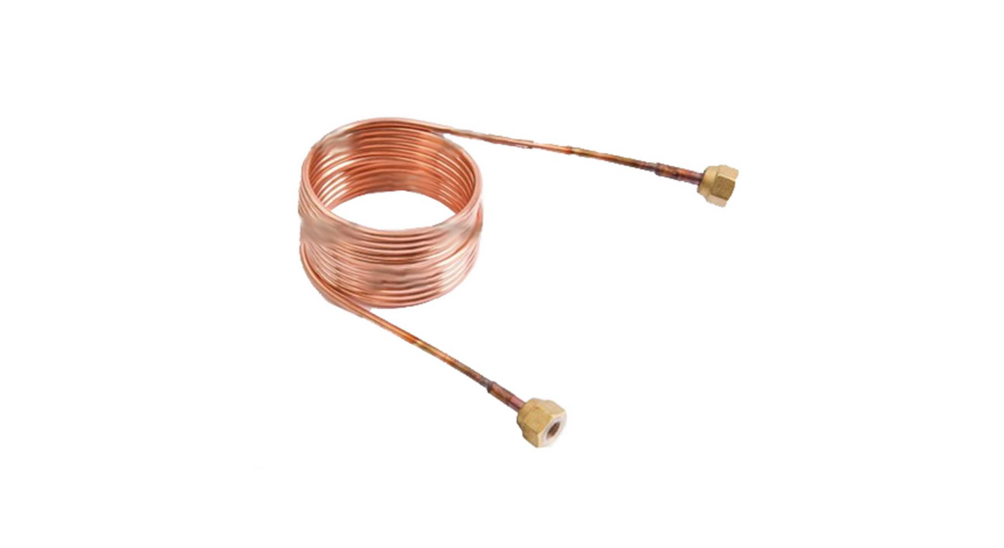 Kapillarleitung mit Überwurfmuttern & Ventilöffner – 1/4" SAE, 1,5 m x 2,5 mm