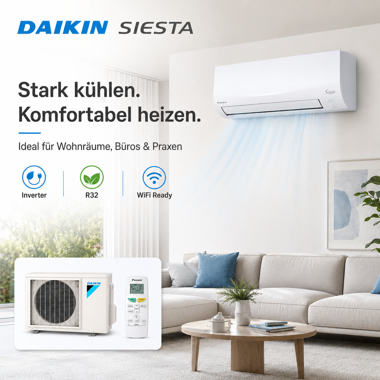 Daikin Siesta 5 kW – Leistungsstark, effizient und zuverlässig