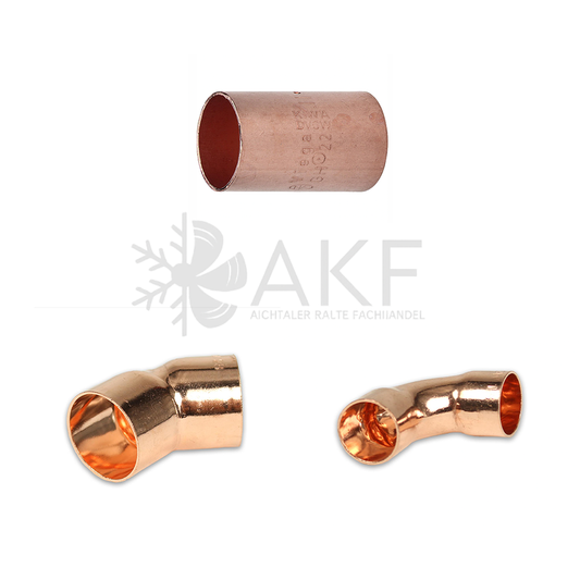 Copper solder fitting bend/angle 90° degrees i/i 12-15-19 mm solder fitting - 1/2" - 12mm