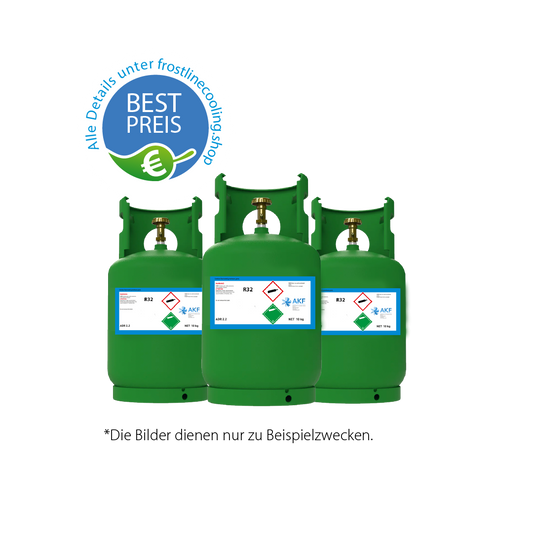 R32 Klimagas Kältemittel Füllgewicht 9 Kg Mehrwegzylinder 1/4 Anschluss