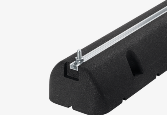 FISCHER Gummiauflage – Bodenstütze 400 × 100 mm, Tragkraft 250 kg, Schwarz