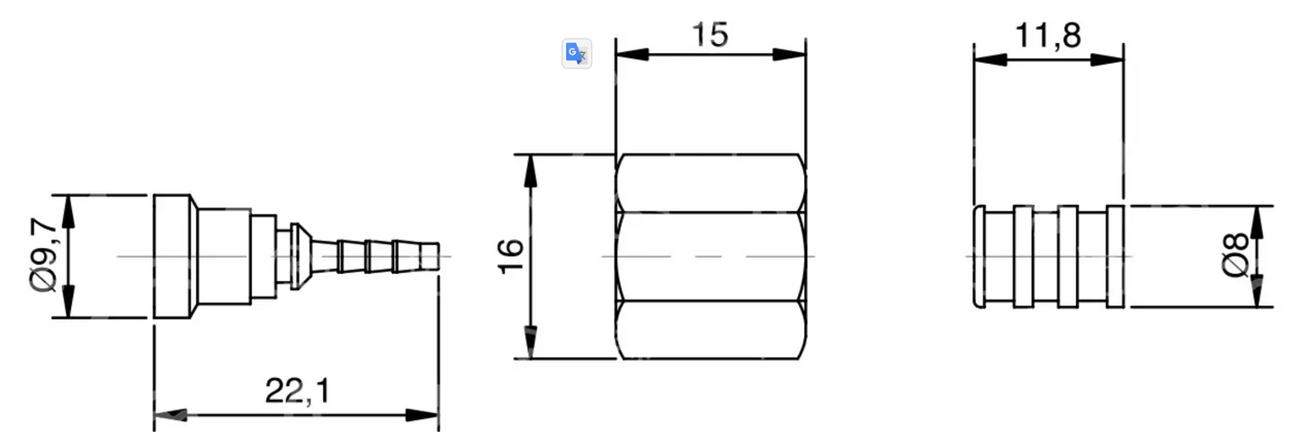 Kapillaranschluss gerade, GOMAX – DN2, 1/4" SAE Mutter (10er-Set)