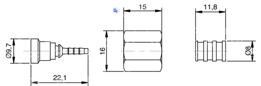 Kapillaranschluss gerade, GOMAX – DN2, 1/4" SAE Mutter (10er-Set)