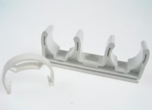 Doppelrohrschelle 2 × 25 mm – grau, für Kunststoffrohre