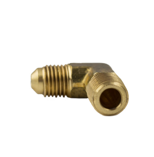 Winkelverschraubung 1/4" SAE x 1/4" SAE – 90° Flare-Anschluss, Messing