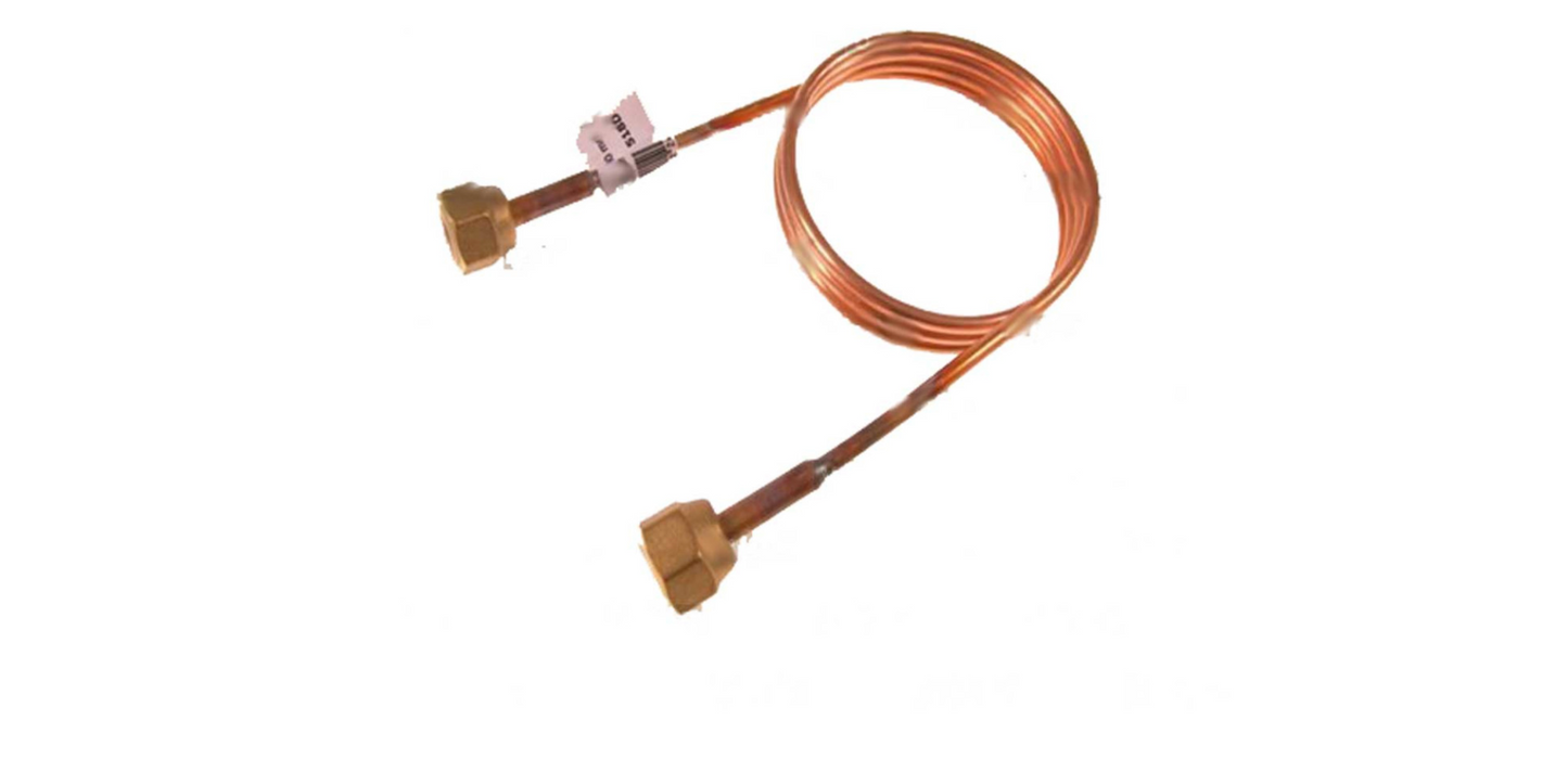 Kapillarleitung mit Überwurfmuttern – 1/4" SAE, 1,0 m x 2,5 mm, ohne Ventilöffner