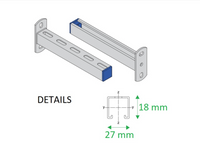 Kragarm 27/18 × 200(220) mm – 1,25 mm Stahl, galvanisch verzinkt