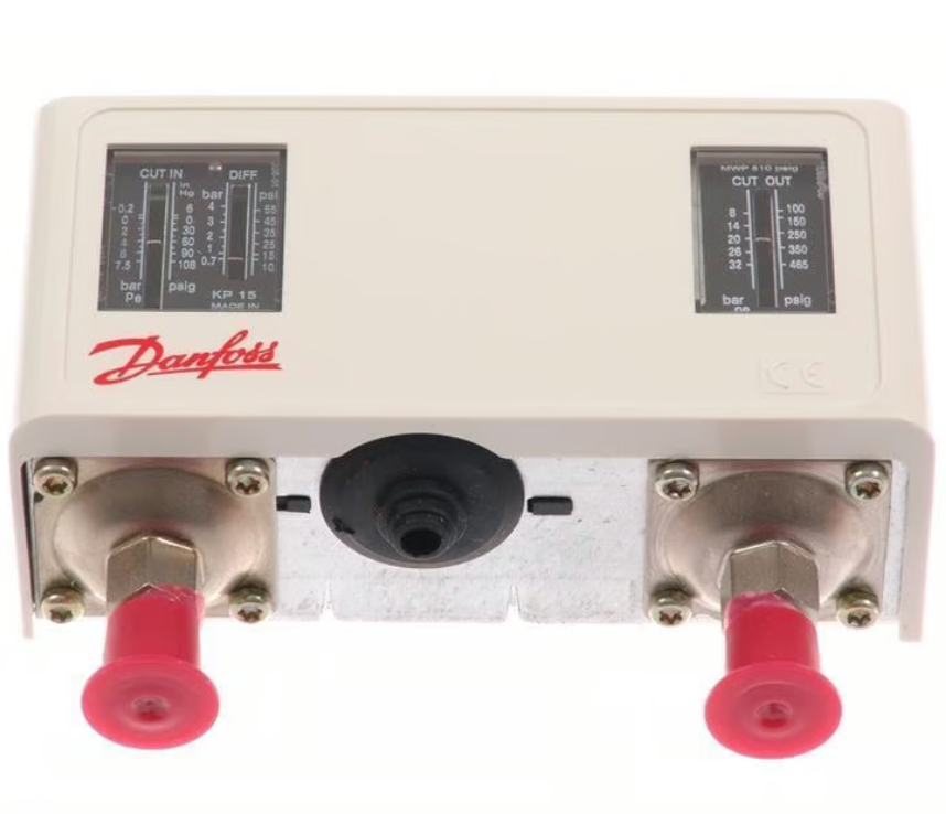 Danfoss KP15 Doppel-Druckschalter – SPDT, einstellbar, 1/4" SAE Flare