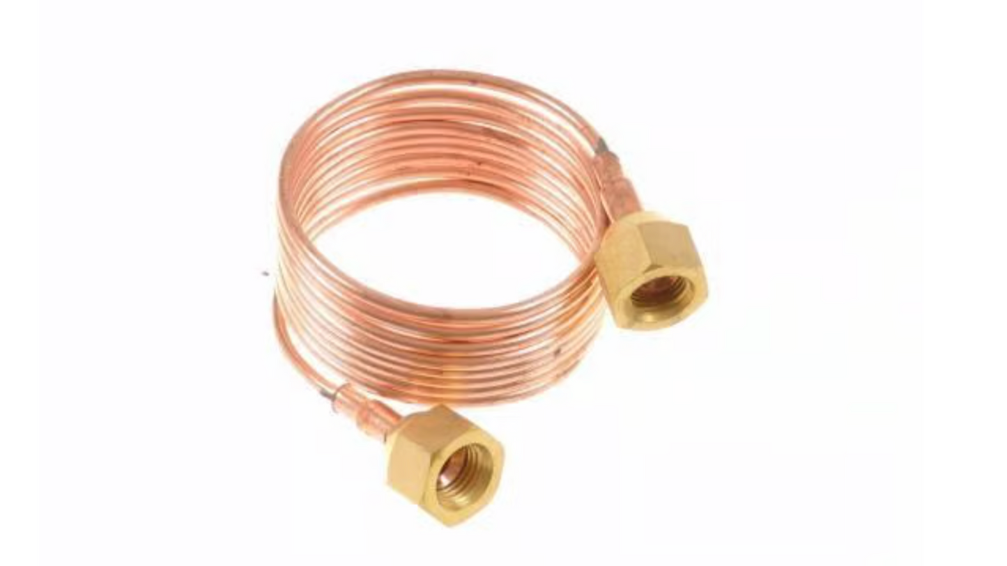 Kapillarleitung mit Überwurfmuttern – 1/4" SAE, 1,5 m, ohne Ventilöffner